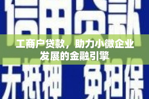淮上工商户贷款，助力小微企业发展的金融引擎