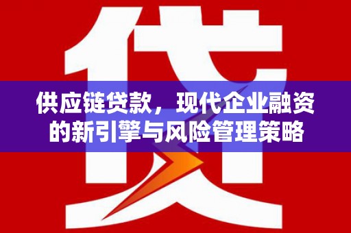 淮上供应链贷款，现代企业融资的新引擎与风险管理策略