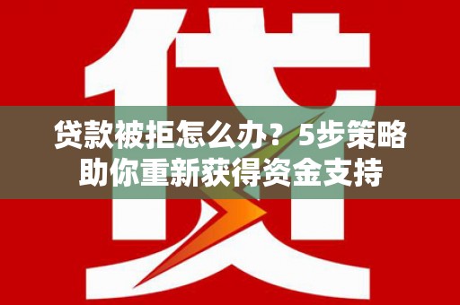 淮上贷款被拒怎么办？5步策略助你重新获得资金支持