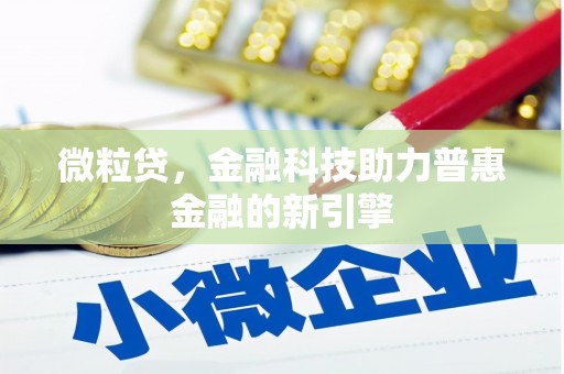 淮上微粒贷，金融科技助力普惠金融的新引擎