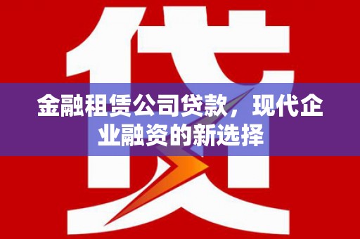 淮上金融租赁公司贷款，现代企业融资的新选择