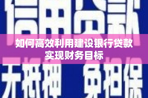 淮上如何高效利用建设银行贷款实现财务目标