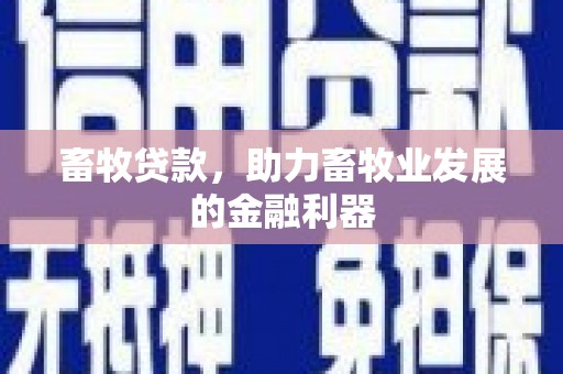 淮上畜牧贷款，助力畜牧业发展的金融利器