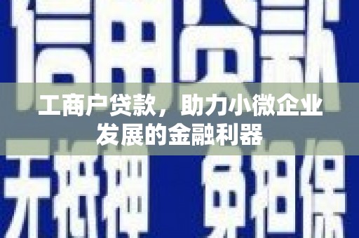 淮上工商户贷款，助力小微企业发展的金融利器