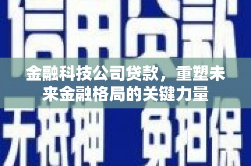 淮上金融科技公司贷款，重塑未来金融格局的关键力量