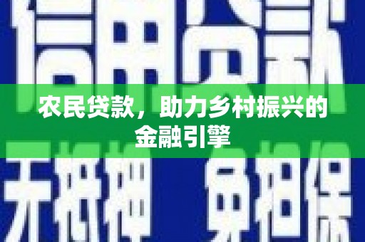 淮上农民贷款，助力乡村振兴的金融引擎