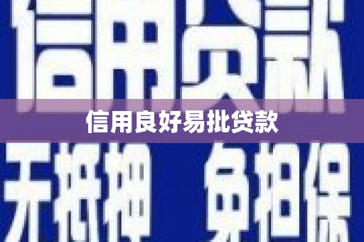 淮上信用良好易批贷款