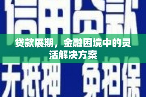 淮上贷款展期，金融困境中的灵活解决方案