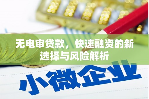 淮上无电审贷款，快速融资的新选择与风险解析