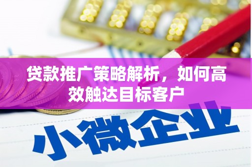 淮上贷款推广策略解析，如何高效触达目标客户