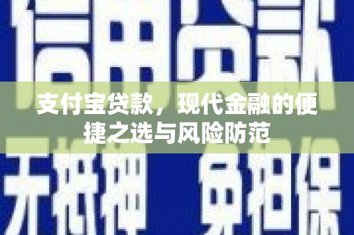 淮上支付宝贷款，现代金融的便捷之选与风险防范