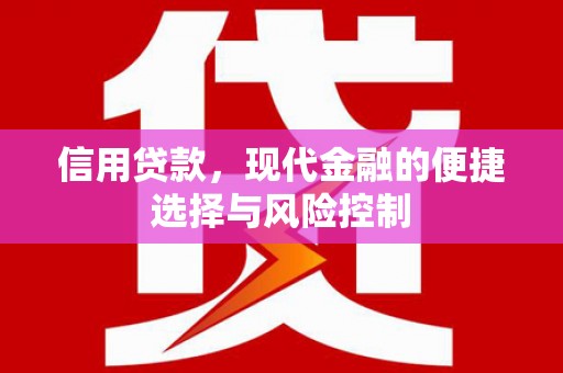 淮上信用贷款，现代金融的便捷选择与风险控制
