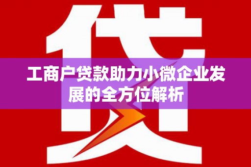 淮上工商户贷款助力小微企业发展的全方位解析