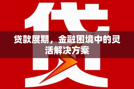 淮上贷款展期，金融困境中的灵活解决方案