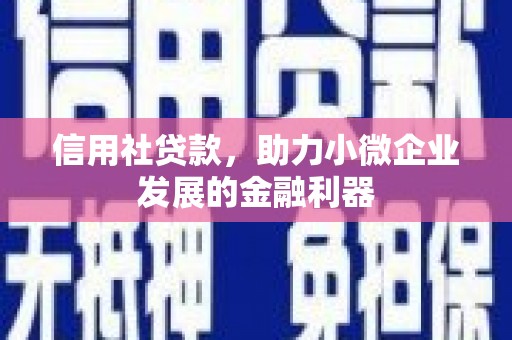 淮上信用社贷款，助力小微企业发展的金融利器