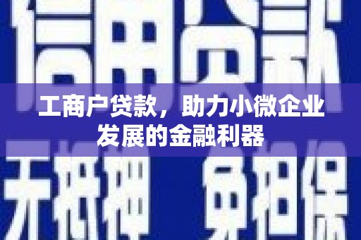 淮上工商户贷款，助力小微企业发展的金融利器