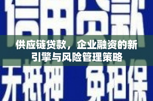 淮上供应链贷款，企业融资的新引擎与风险管理策略
