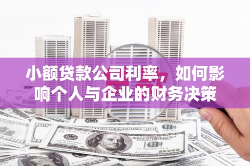 淮上小额贷款公司利率，如何影响个人与企业的财务决策