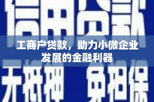 淮上工商户贷款，助力小微企业发展的金融利器
