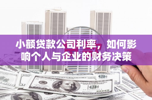 淮上小额贷款公司利率，如何影响个人与企业的财务决策