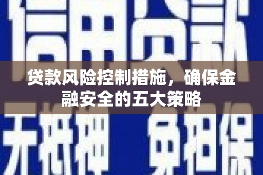 淮上贷款风险控制措施，确保金融安全的五大策略