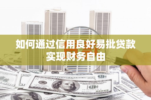 淮上如何通过信用良好易批贷款实现财务自由