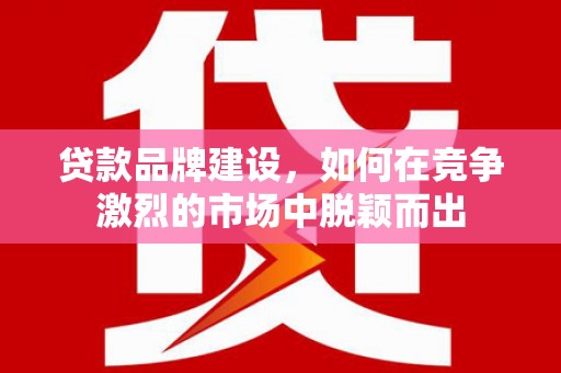 淮上贷款品牌建设，如何在竞争激烈的市场中脱颖而出
