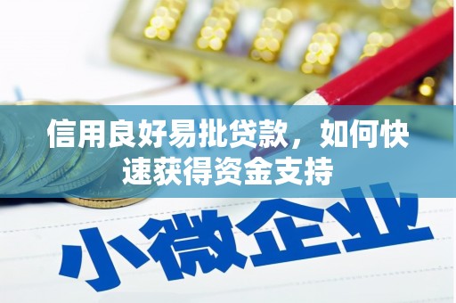 淮上信用良好易批贷款，如何快速获得资金支持