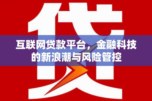淮上互联网贷款平台，金融科技的新浪潮与风险管控